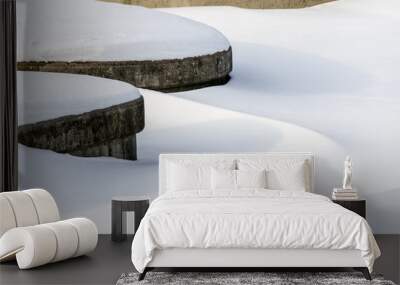 abstract urban landscape with snow Wall mural