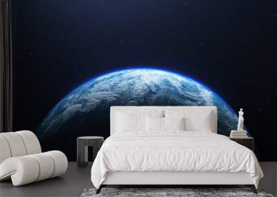 Earth planet viewed from space , 3d render of planet Earth, elements of this image provided by NASA Wall mural