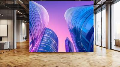 Abstract Modern Office with Surreal Geometric Shapes. Wall mural