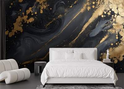 Luxurious Abstract Design with Flowing Gold Patterns. Wall mural