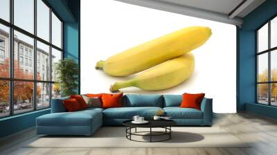 Closeup shot of two ripe bananas isolated on a white background Wall mural