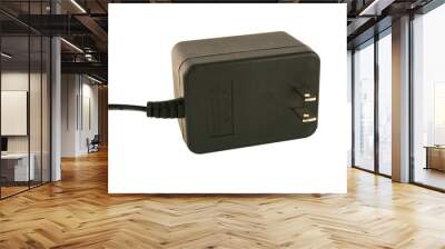 Isolated AC adaptor plug on white Wall mural