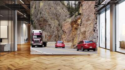 scenic mountain highway Wall mural