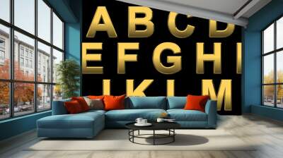 gold alphabet letters a- m Wall mural