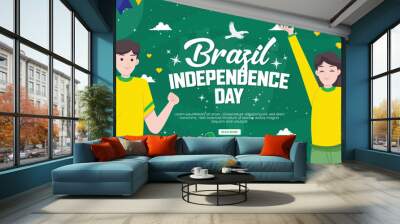 Brazil independence day concept illustration Wall mural