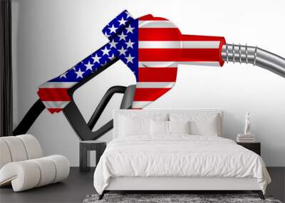 abstract america gas nozzle pointing isolated on white Wall mural