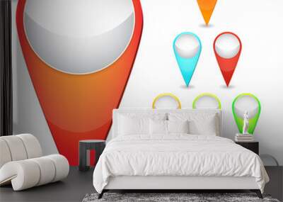 color mapping pins Wall mural