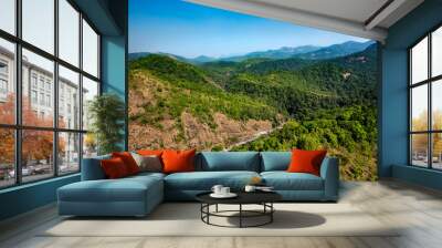 Areal view of Silent Valley National Park, Palakkad, Kerala, located in the Nilgiri hills, the hill station of Kerala  Wall mural