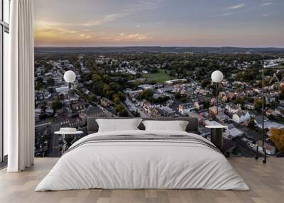 Aerial Drone Sunset in Souderton Pennsylvania  Wall mural