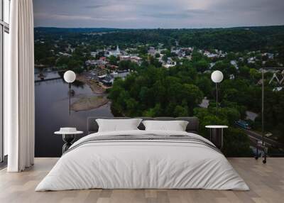 Aerial of Lambertville New Hope Wall mural