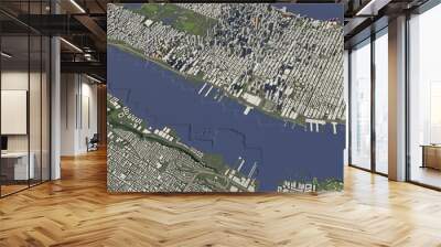 3D illustration of city and urban in New York USA Wall mural