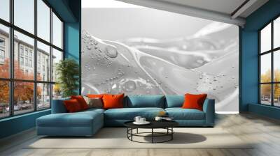 Blisters, liquids, in water. Abstract light gray background Wall mural