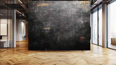 Black Grunge Texture Background   Scratched and Worn Surface Wall mural