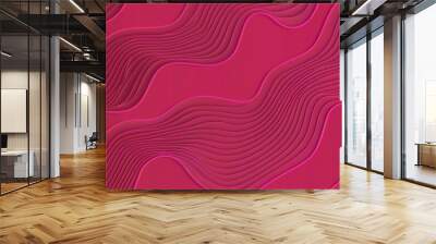 Fuchsia ruby wave pattern minimal vector illustrat  144 Wall mural