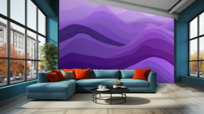 Purple amethyst wave pattern minimal vector illust  056 Wall mural