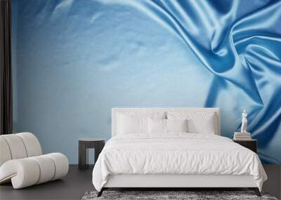 Blue luxury satin fabric texture for background Wall mural