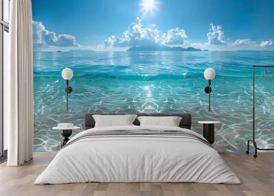 Beach transparent sea water  poster background Wall mural