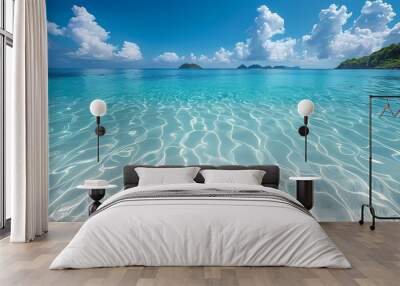 Beach transparent sea water  poster background Wall mural