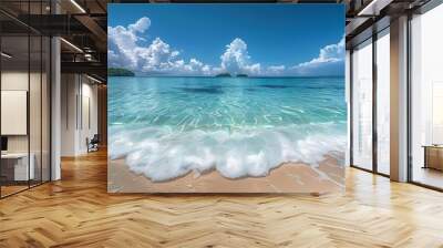 Beach transparent sea water  poster background Wall mural