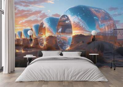 Digital desert glass ocean sculpture poster poster PPT background Wall mural