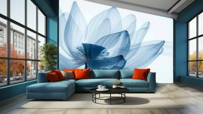 Digital technology blue transparent lotus abstract graphic poster web page PPT background Wall mural