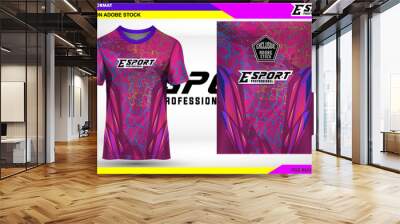 grunge texture, t-shirt e-sport design template, Soccer jersey mockup for football club. uniform front view Wall mural