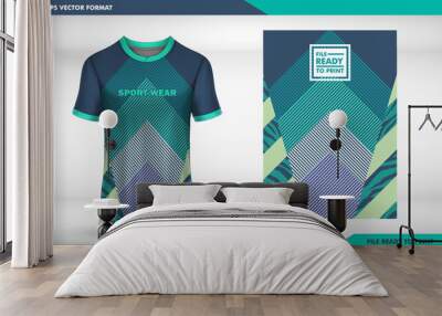 line texture t-shirt sport design template, Soccer jersey mockup. jersey sport wear template design for running Sport, Shirt mock up Vector, bike, polo, design very simple and easy to custom Wall mural