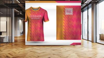 Soccer jersey and t-shirt sport mockup template, Graphic design for football kit or activewear uniforms, Ready for customize logo and name, Easily to change colors and lettering styles in your team. Wall mural