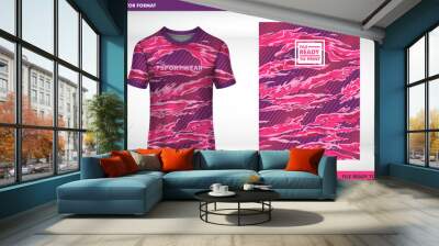 Sportware Woman design Jersey Pattren Design, Pastel Color,  light color, T-shirt sport design front and back ,Vector football and running t-shirt creative fashion design template. Camuflog Wall mural