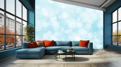 Abstract color blue light bokeh blur background Wall mural