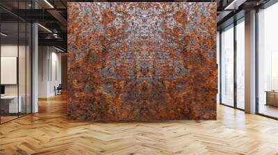 Rust texture as a metal plate background,grunge metal background widescreen. Wall mural