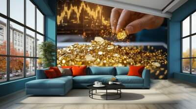 Comprehensive Market Analysis of Gold Investment Opportunities Wall mural