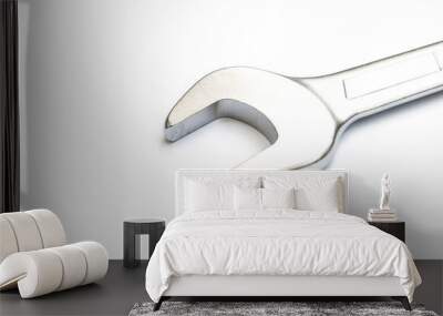 metal chrome wrench on white background Wall mural