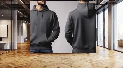 Brand Identity Dark Gray Hoodie Front View Branding Wall mural