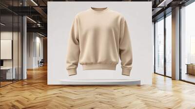 Mockup 3D Beige Plain Sweatshirt for Branding Display with Mannequin Branding Wall mural