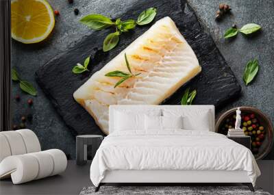 top view of a haddock fillet Wall mural