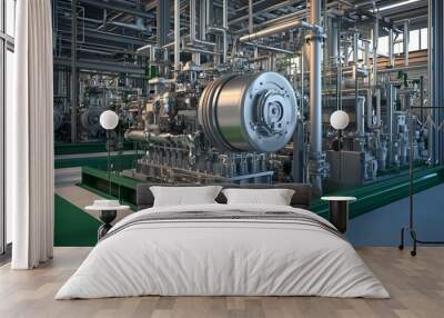 A machine with a large gear and a small gear Wall mural