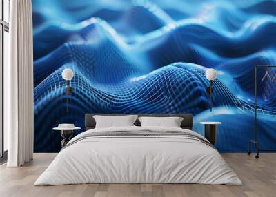 Scientific abstraction with futuristic textured tissue waves. Tech background with close-up wave bio texture. Wall mural