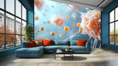 Exploring cellular structures a close-up on microscopic life and its complex interactions Wall mural