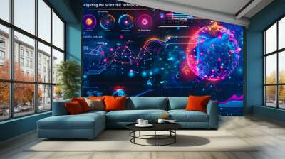 Diagram Scientific information futuristic and Technological Dashboard Map Wall mural