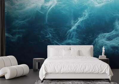 A stunning abstract illustration of blue water waves and currents, evoking tranquility and depth in a serene aquatic environment. Wall mural