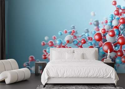 Atoms illustrating genes and their variations, genetic science Wall mural