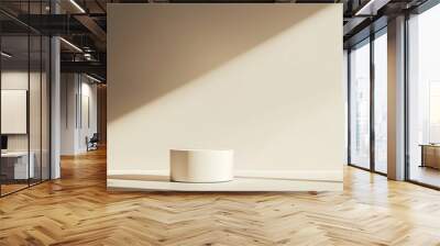 Minimalist Cylindrical Podium in a Clean Space Wall mural