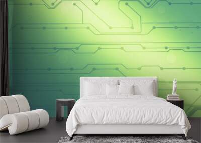 Green circuit board new technology in future, clear system Wall mural