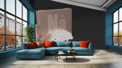 sodium ion battery placed with salt cubes 3d render Wall mural