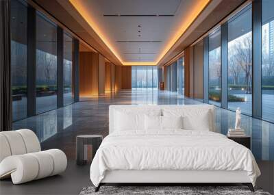 interior of minimalism modern office or hotel lobby air conditioner and lighting system design. Wall mural