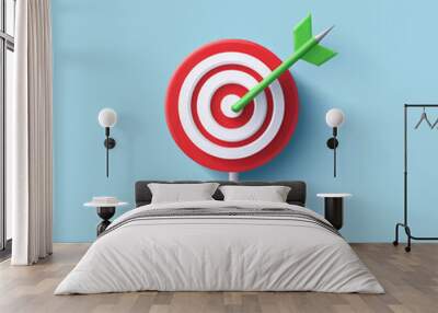 red target with green arrow pointing at it, symbolizing focus and achievement. This vibrant image captures essence of goal setting and success Wall mural