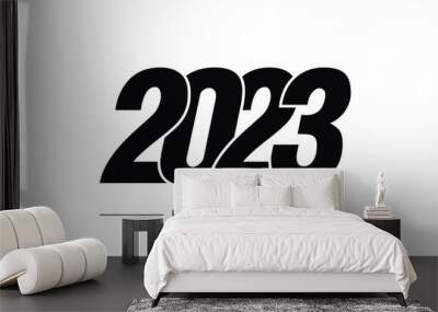 Happy New Year 2023 text design. for Brochure design template, card, banner. Vector illustration. Isolated on white background. Wall mural