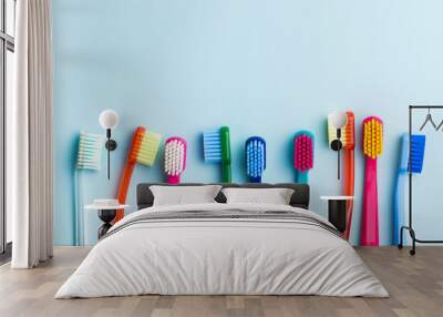 Colorful toothbrushes. Wall mural