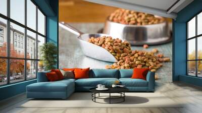 Dry pet food. Dry kibble food. Wall mural